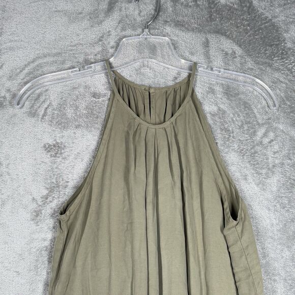 Belle Dahl Jumpsuit Womens Medium Green Pleated Wide Leg Jumper Bohemian Hippie - Picture 3 of 8